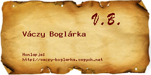 Váczy Boglárka névjegykártya