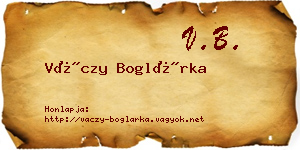 Váczy Boglárka névjegykártya